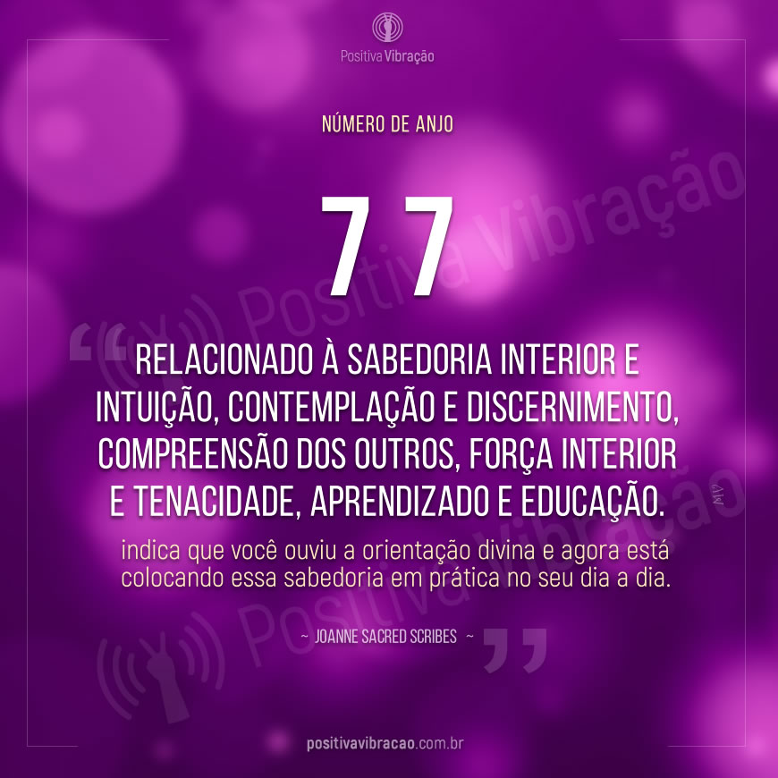 Número de Anjo 77, por Joanne Sacred Scribes