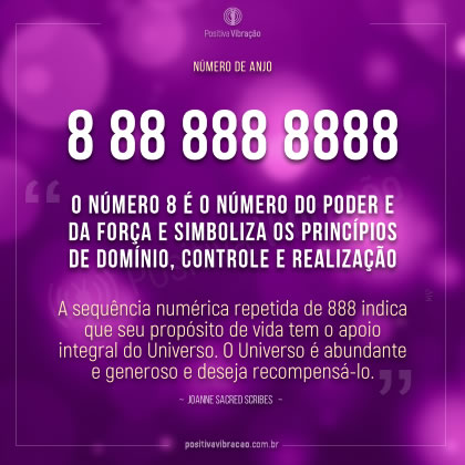 Números dos Anjos - Sequências Numéricas - Repetição do 8 88 888 8888, por Joanne Sacred Scribes